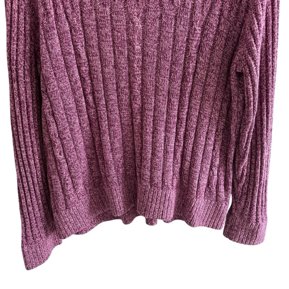 CJ Banks Cable Knit Sweater 1/4 Zip Pullover Long Sleeve 1X Old Money Preppy